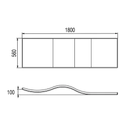 Valentin Tablier de baignoire frontal blanc 180 x 90 cm pour baignoire Folk,
