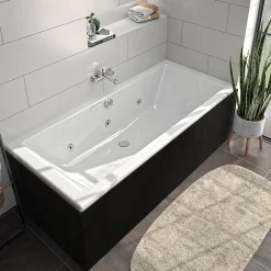 Allibert Tablier de baignoire noir Fix'alu 180 x 80 cm* Tablier Et Habillage De Baignoire