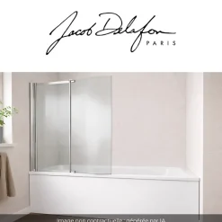 Jacob Delafon Tablier frontal baignoire rectangulaire + pare bain, blanc brillant Installation en niche* Tablier Et Habillage De Baignoire