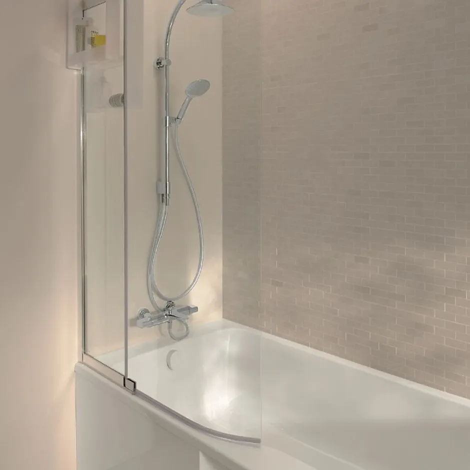 Jacob Delafon Tablier frontal baignoire rectangulaire + pare bain, blanc brillant Installation en niche* Tablier Et Habillage De Baignoire