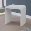 Bernstein Tabouret de Douche antidérapant, Chaise Salle de Bain Fonte minérale - Blanc Mat - 43x30x43cm - Max 120kg, Waterproof - PB4006
