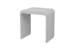 Bernstein Tabouret de Douche antidérapant, Chaise Salle de Bain Fonte minérale - Blanc Mat - 43x30x43cm - Max 120kg, Waterproof - PB4006