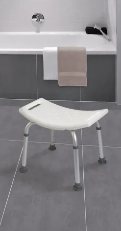 Godonnier Tabouret de douche avec poignées, hauteur réglable, blanc,* Siège De Douche