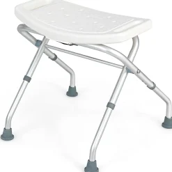 Giantex Tabouret de Douche, Banc de Douche avec Poignées, Charge 150 kg, pour Personnes Âgées, Handicapées, Enceintes, Blanc
