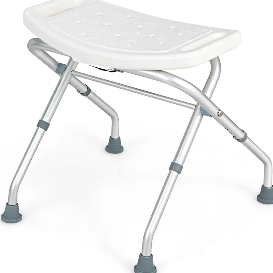 Giantex Tabouret de Douche, Banc de Douche avec Poignées, Charge 150 kg, pour Personnes Âgées, Handicapées, Enceintes, Blanc