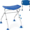 Giantex Tabouret de Douche, Banc de Douche avec Poignées, Charge 150 kg, pour Personnes Âgées, Handicapées, Enceintes, Bleu* Siège De Douche