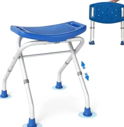 Giantex Tabouret de Douche, Banc de Douche avec Poignées, Charge 150 kg, pour Personnes Âgées, Handicapées, Enceintes, Bleu* Siège De Douche