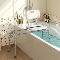 Giantex Tabouret de Douche Coulissant, Banc de Douche Autonomie Hauteur Réglable, Personnes Handicapées Âgées,Charge 160KG* Siège De Douche