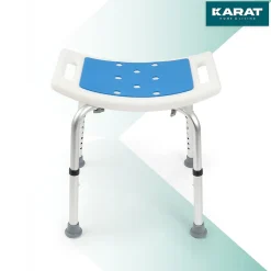 Floordirekt Tabouret de douche et de bain Noah Réglable en hauteur Facile à nettoyer Pieds en caoutchouc antidérapant jusqu'à 136 kg* Siège De Douche
