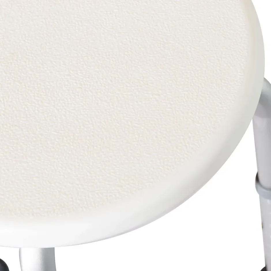 Homcom Tabouret de douche réglable en hauteur siège de douche ergonomique pieds antidérapants charge max. 136 Kg alu HDPE blanc