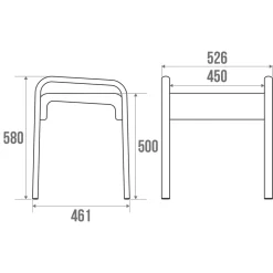Godonnier Tabouret de douche structure alu, assise en polymère L. 52,6 x P.46,1 x H.58 cm* Siège De Douche