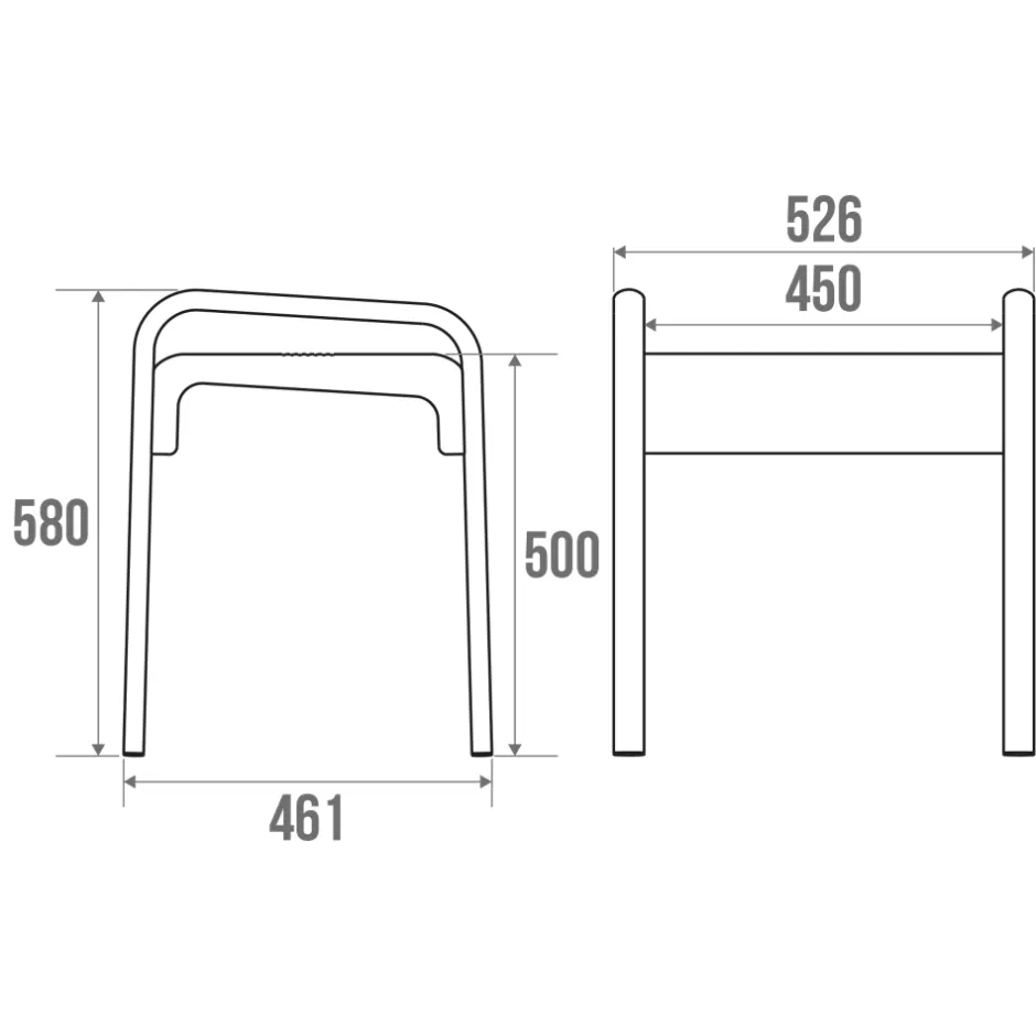 Godonnier Tabouret de douche structure alu, assise en polymère L. 52,6 x P.46,1 x H.58 cm* Siège De Douche