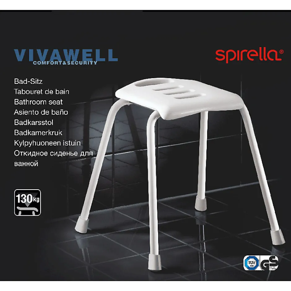 Spirella Tabouret Salle de bain Inoxydable Blanc* Siège De Douche
