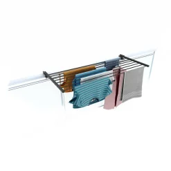 Foxydry Étagère à linge balcon pliable alu 118x63x8 cm Duo* Etendoir À Linge