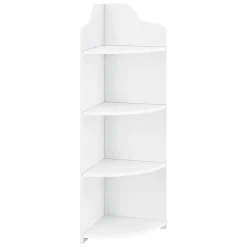 [En.Casa] Étagère Angle Bjurholm pour Salle de Bain à 4 Niveaux 90 x 28 x 28 cm Blanc en.casa