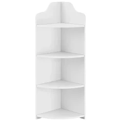 [En.Casa] Étagère Angle Bjurholm pour Salle de Bain à 4 Niveaux 90 x 28 x 28 cm Blanc en.casa