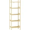 ProximaX Étagère autoportante salle de bain 5 niveaux en bambou, étagères réglables, meuble rangement salon ou cuisine 43,5x31,5x142 cm