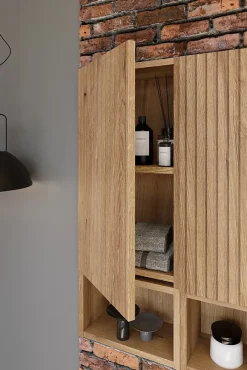 Furnidea Étagère basse suspendue pour meuble sous vasque 60 cm NOVA chêne Coast Evoke