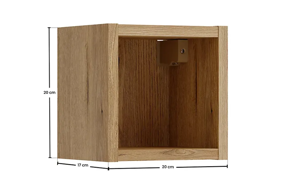 Furnidea Étagère cube de salle de bain suspendue 20 x 20 cm NOVA chêne Coast Evoke