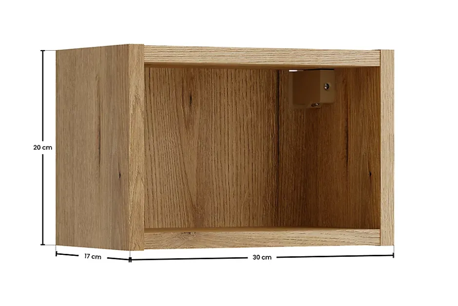 Furnidea Étagère cube de salle de bain suspendue 30 x 20 cm NOVA chêne Coast Evoke