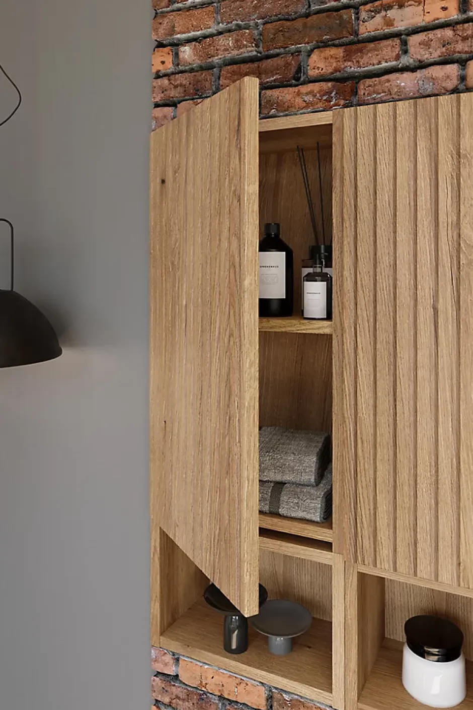 Furnidea Étagère cube de salle de bain suspendue 30 x 20 cm NOVA chêne Coast Evoke