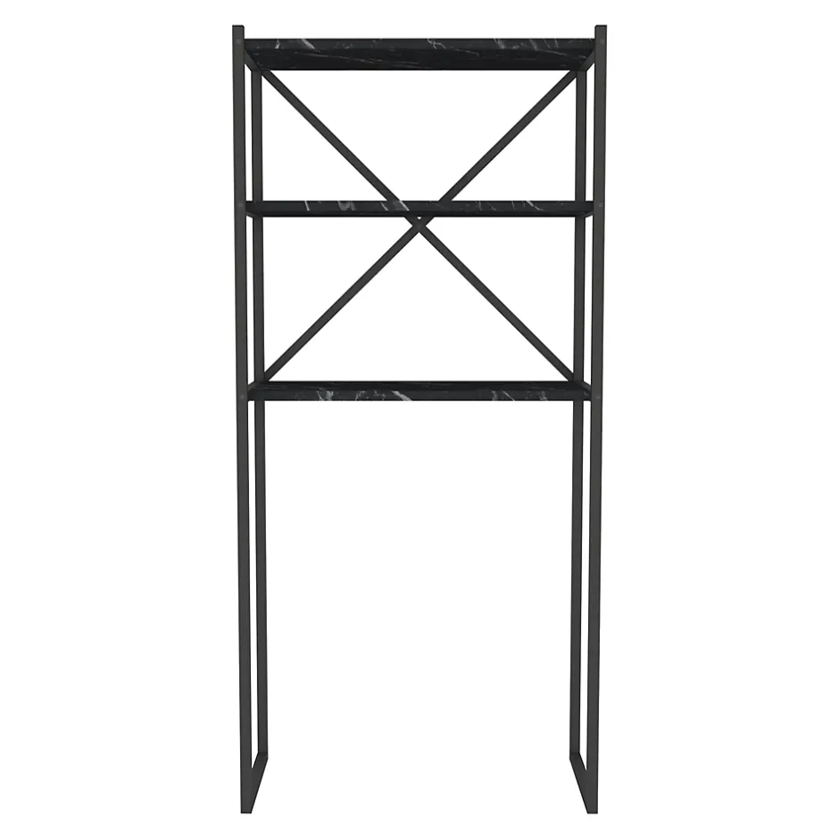 [En.Casa] Étagère de salle de bain Askersund 160 x 66 x 34 cm marbre noir en.casa