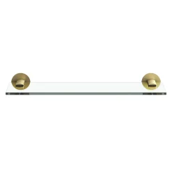 GoodHome Étagère de salle de bain en verre et acier inoxydable or H.40 cm Cavally