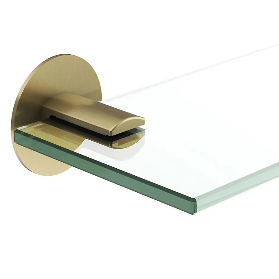 GoodHome Étagère de salle de bain en verre et acier inoxydable or H.40 cm Cavally