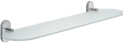 Kiamami Valentina Étagère De Salle De Bain En Verre Satiné Avec Supports En Métal Chromé - Cipro* Etagère Salle De Bains