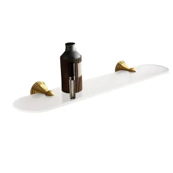 Kiamami Valentina Étagère De Salle De Bains Murale En Verre Et Acier Couleur Bronze