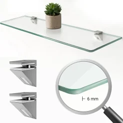 Tulup Étagère De Salle 90x13 cm Au-Dessus Du Lavabo Avec Supports En Métal Chromé* Etagère Salle De Bains