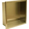 Rea ÉTAGÈRE D'ENCASTREMENT POUR SALLE DE BAINS 7 30X30X10 BRUSH GOLD