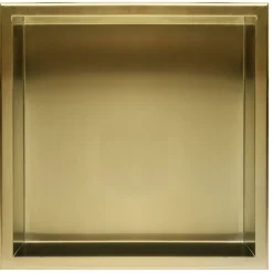 Rea ÉTAGÈRE D'ENCASTREMENT POUR SALLE DE BAINS 7 30X30X10 BRUSH GOLD
