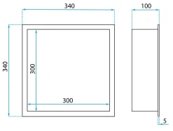 Rea ÉTAGÈRE D'ENCASTREMENT POUR SALLE DE BAINS 7 30X30X10 BRUSH GOLD