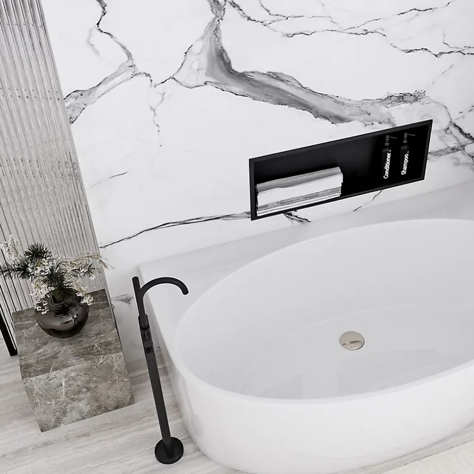 Rea ÉTAGÈRE D'ENCASTREMENT POUR SALLE DE BAINS 6 30X60X10 BLACK