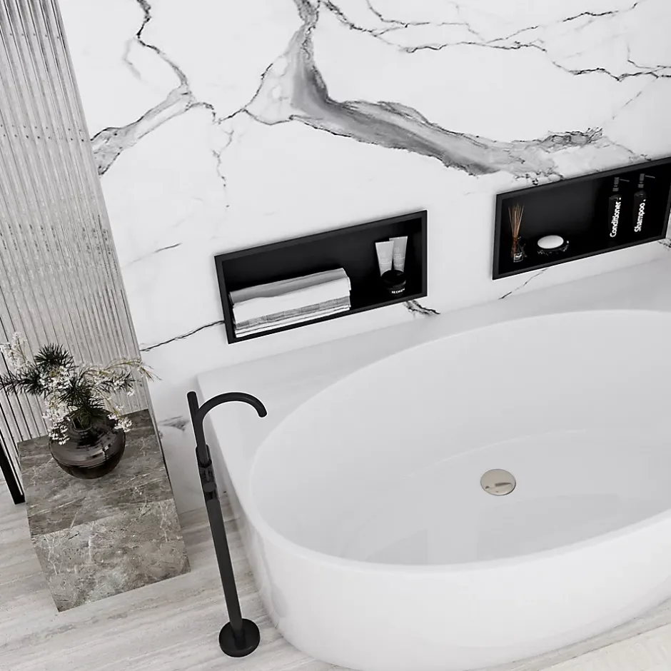 Rea ÉTAGÈRE D'ENCASTREMENT POUR SALLE DE BAINS 5 30X45X10 BLACK