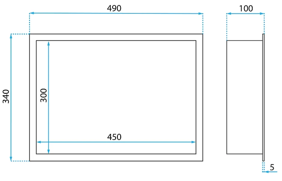 Rea ÉTAGÈRE D'ENCASTREMENT POUR SALLE DE BAINS 5 30X45X10 BLACK