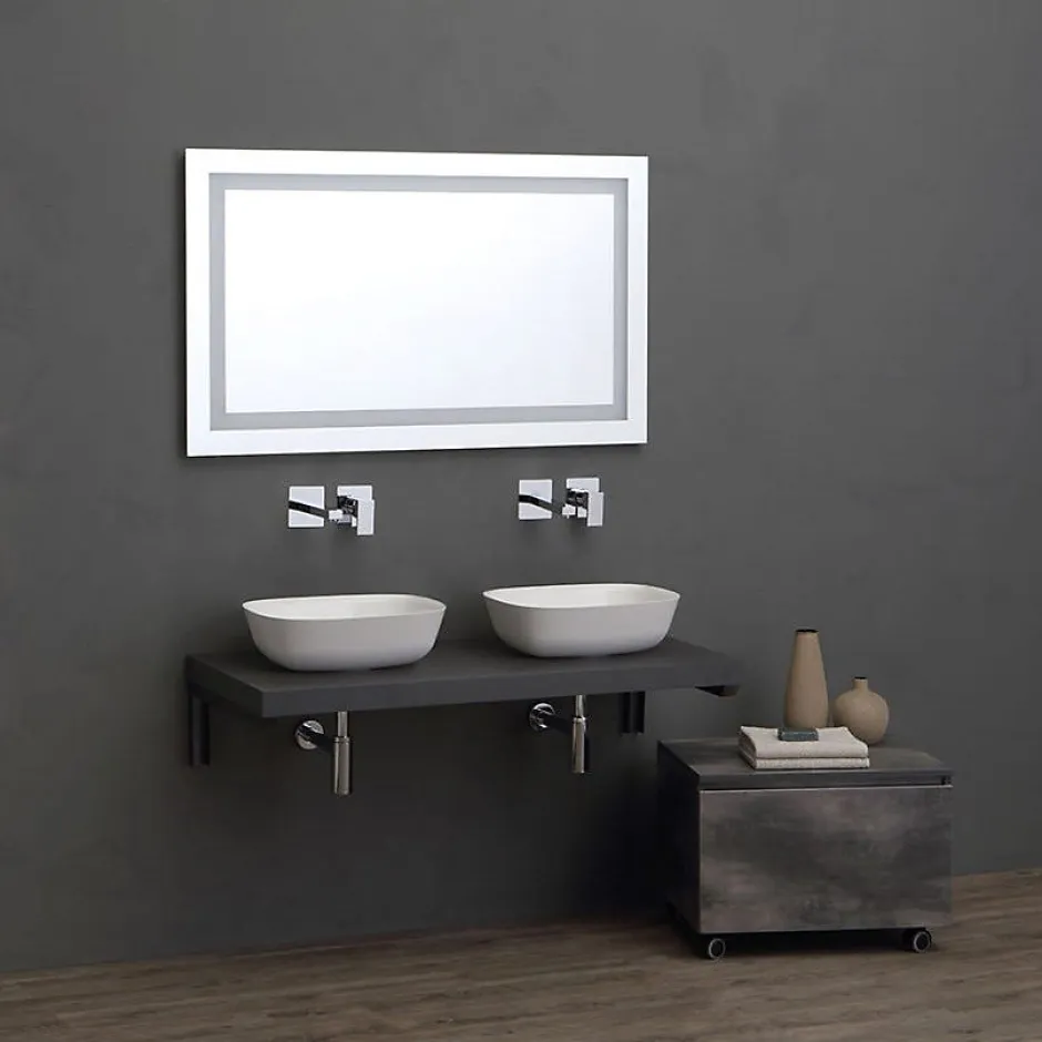 Kiamami Valentina Étagère Grise En Bois Pour Lavabo Sur Pied 60 Cm - Valentina