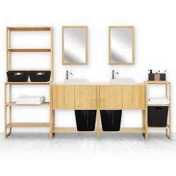 5Five Étagère haute 2 niveaux 30cm Bambou Lab'n modul -* Etagère Salle De Bains