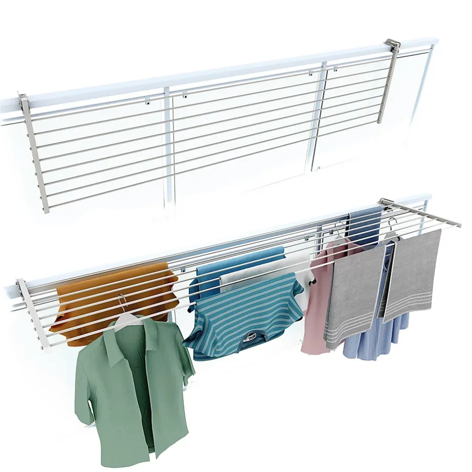 Foxydry Étagère linge blanc pliable extérieur 162x63x8 cm Duo