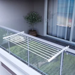 Foxydry Étagère linge blanc pliable extérieur 162x63x8 cm Duo