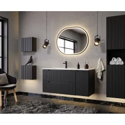 [En.Casa] Étagère murale de salle de bain Newport 27 x 25 x 21 cm noir en.casa* Etagère Salle De Bains