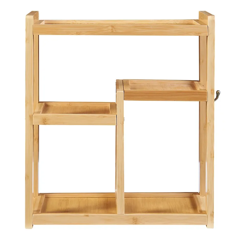 [En.Casa] Étagère murale pour salle de bain Höör bambou 42 x 37 x 17 cm naturel en.casa