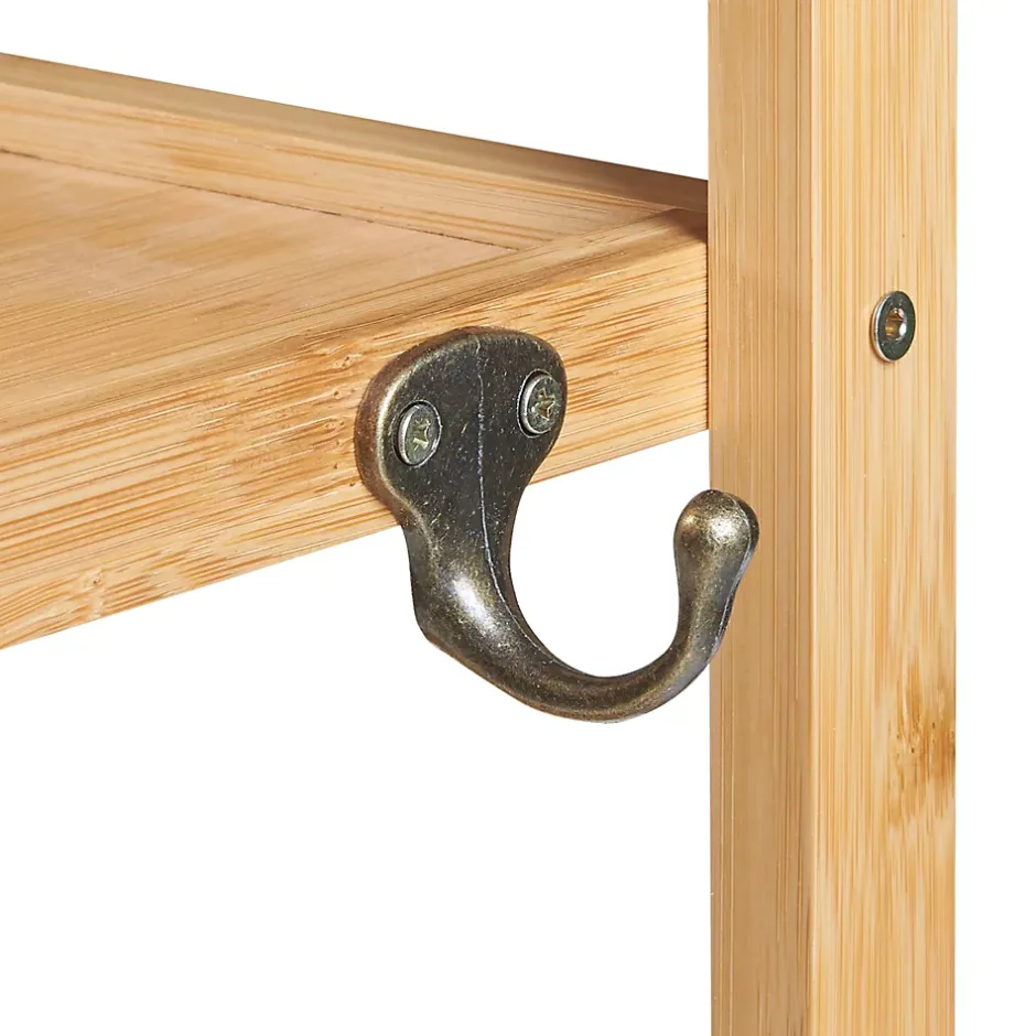 [En.Casa] Étagère murale pour salle de bain Höör bambou 42 x 37 x 17 cm naturel en.casa