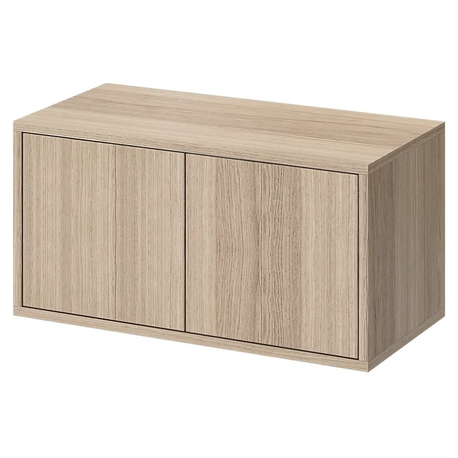 GoodHome Étagère murale rectangulaire avec portes Rigga effet chêne L. 60 cm* Accessoire Buanderie