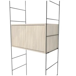 GoodHome Étagère murale rectangulaire avec portes Rigga effet chêne L. 60 cm* Accessoire Buanderie