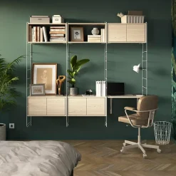 GoodHome Étagère murale rectangulaire avec portes Rigga effet chêne L. 60 cm* Accessoire Buanderie