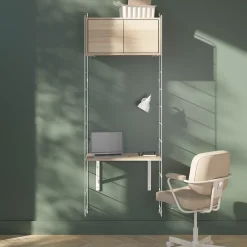 GoodHome Étagère murale rectangulaire avec portes Rigga effet chêne L. 60 cm* Accessoire Buanderie