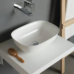 Kiamami Valentina Étagère Pour Sous-Lavabo 90 Cm En Bois Blanc - Valentina* Plan De Travail Salle De Bains