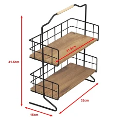 [En.Casa] Étagère Sallingsund avec 2 surfaces de stockage pour salle de bain noir effet bois en.casa* Etagère Salle De Bains